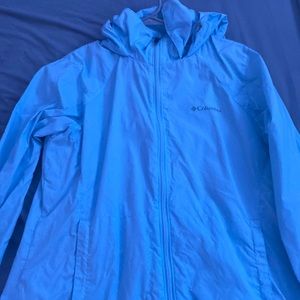 Light blue windbreaker